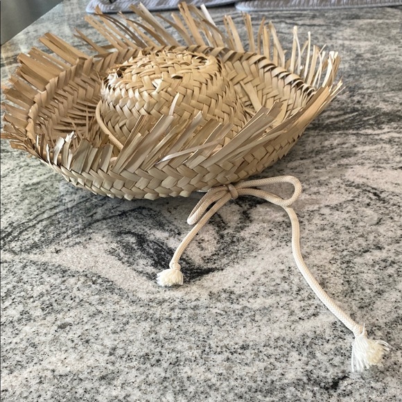Accessories - Fringed Beachcomber Straw Sun Hat - Natural Raffia!